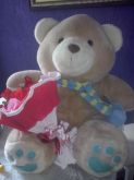 Urso carinhoso com boquete de rosas chocolate